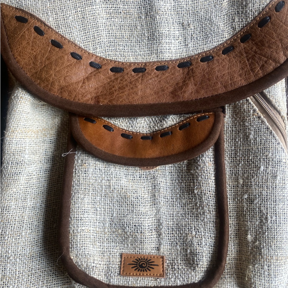 Stiff Burlap Backpack/Bookbag - image 2